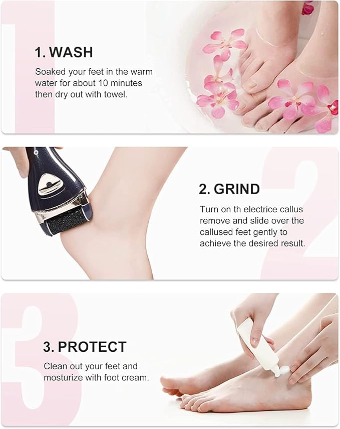 Electric Foot Callus Remover, Electronic Foot File Pedicure Kits, Rechargeable Portable Callus Remover for Feet, Professional Pedicure Tools, Foot Care Perfect for Dead Skin Ideal Gift