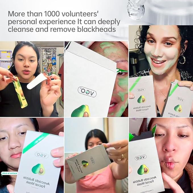 VGO Blackhead Remover Bubble Clay Mask, Deep Moisturizing & Pore Cleanser Face, with Salicylic Acid & Hyaluronic Acid，Daily Hydrating Facial Care & Skin Blackhead Mud, 12pcs (1.08 Ounce (Pack of 1))