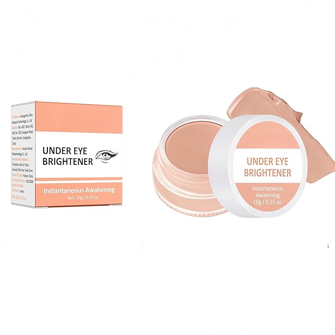 4 Colors Under Eye Brightener, Conceal & Brighten Dark Circles, Nourishing Waterproof Under Eye Cream Pot Concealer Full Coverage Peach Color Corrector Makeup(02 Warm Nude)