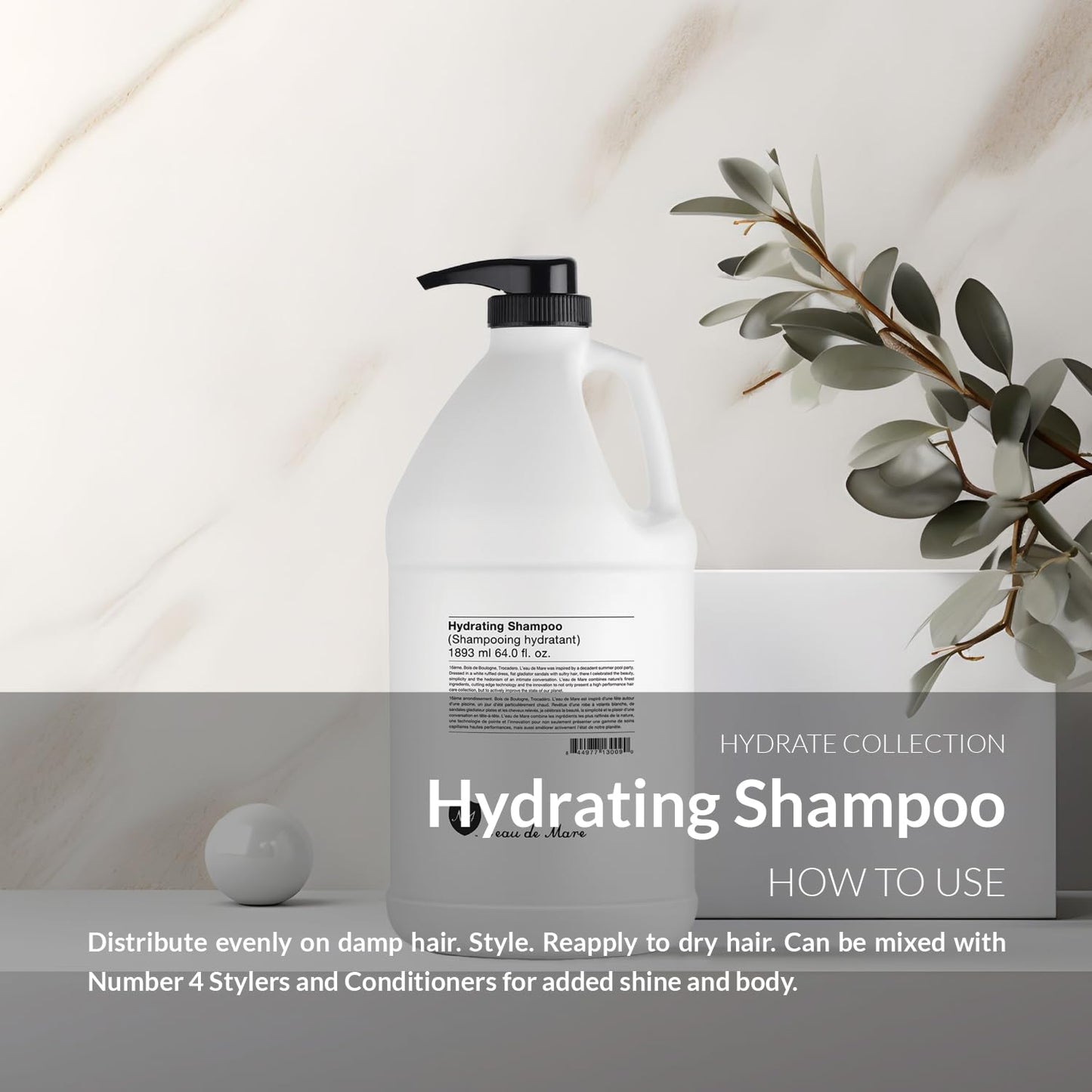 Number 4 Hydrating Shampoo, Shampoo for Women and Men. Sulfate, Gluten, & Paraben Free. Moisturizing & Color Protecting, 64 oz