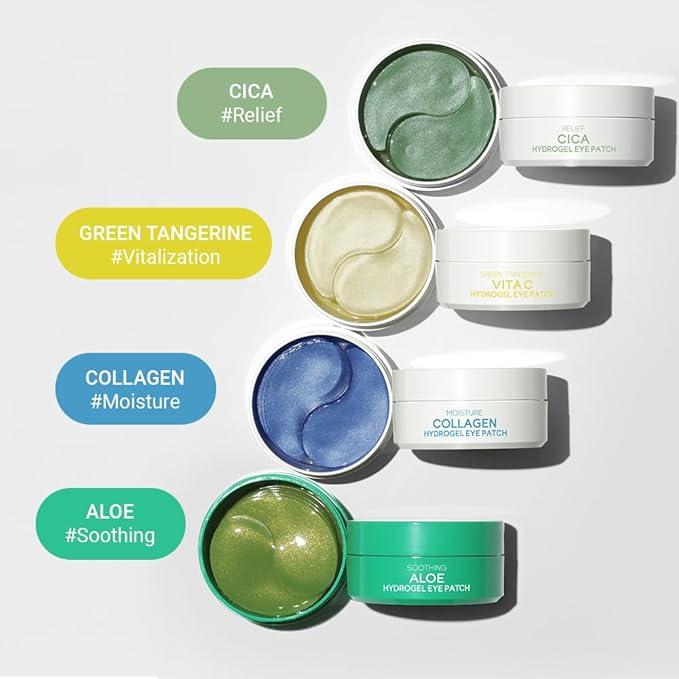TENZERO Relief Cica Hydrogel Eye Patch (60 pairs, 90g), Centella Treatments for Puffy Eye, Fine Lines, Soothing, Eye Puffiness Reducer, Hydrating Eye Pads, Korean Under Eye Masks Skincare