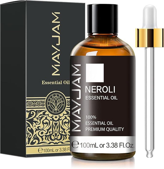 Neroli Essential Oil, MAYJAM Pure Essential Oils for Diffusers, 3.38FL.OZ/100ML Large Volume Neroli Oil with Premium Glass Dropper