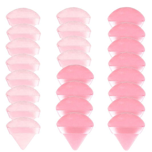 24 Pieces Powder Puff, Triangle Makeup Puff Cotton Powder Face Washable Body Powder Puff for Loose Powder Body Cosmetic Foundation Sponge Makeup Tool (12DP12LP)