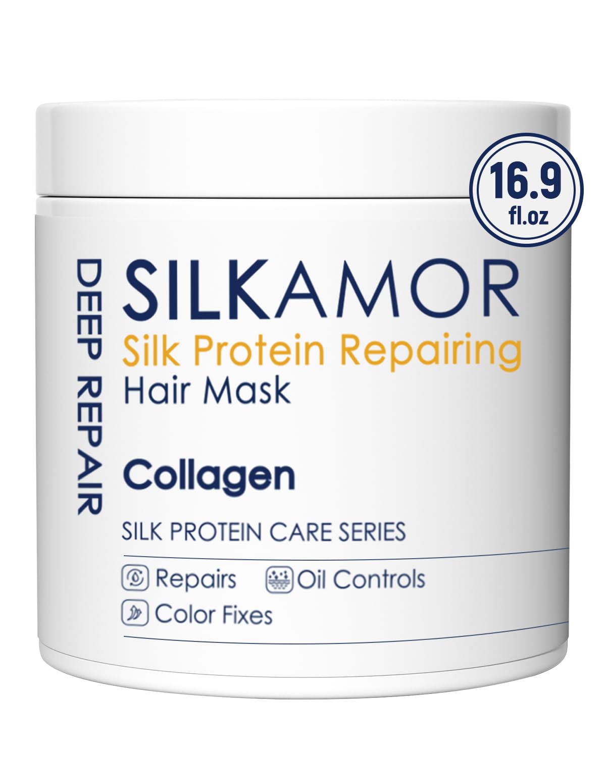 Protein Hair Treatment, Hair Mask for Curly Hair, Nourishing & Strengthening Deep Conditioning Hair Treatment, Hydrolyzed Silk & Protein, Sericin, Soft Fragrance, Hair Masks for Dry Damaged, 500ml