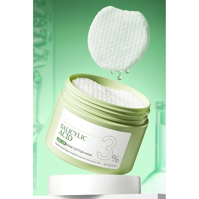 1 PC Salicylic Acid Cotton Pads Salicylic Acid Mask, Purifying Oil Control Deep Cleansing Soothing Mask For Face, 110g