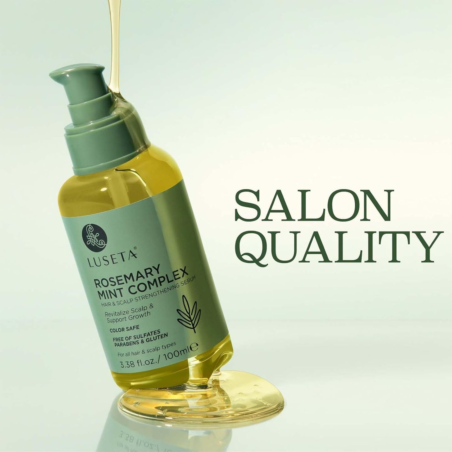 Luseta Rosemary Oil for Hair Growth - Strengthening and Moisturizing Formula for Thinning, Damaged Hair and Split Ends - Color Safe (3.38oz)