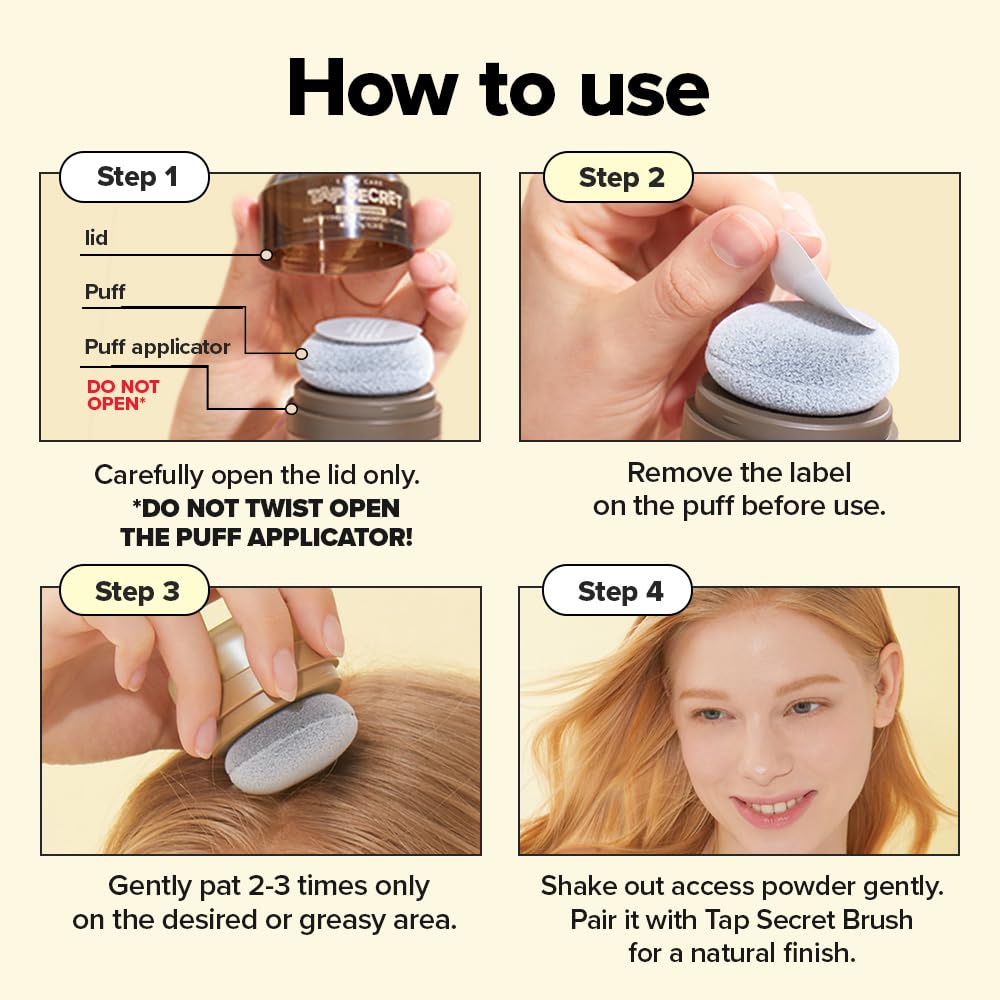 I DEW CARE Biotin Clarifying Dry Shampoo - Tap Secret Blonde | Strengthening & Volumizing, Powder Type, Refillable, Travel size, Non-aerosol, Brunette, Korean Ginseng, Cute Stuff, 0.26 Oz