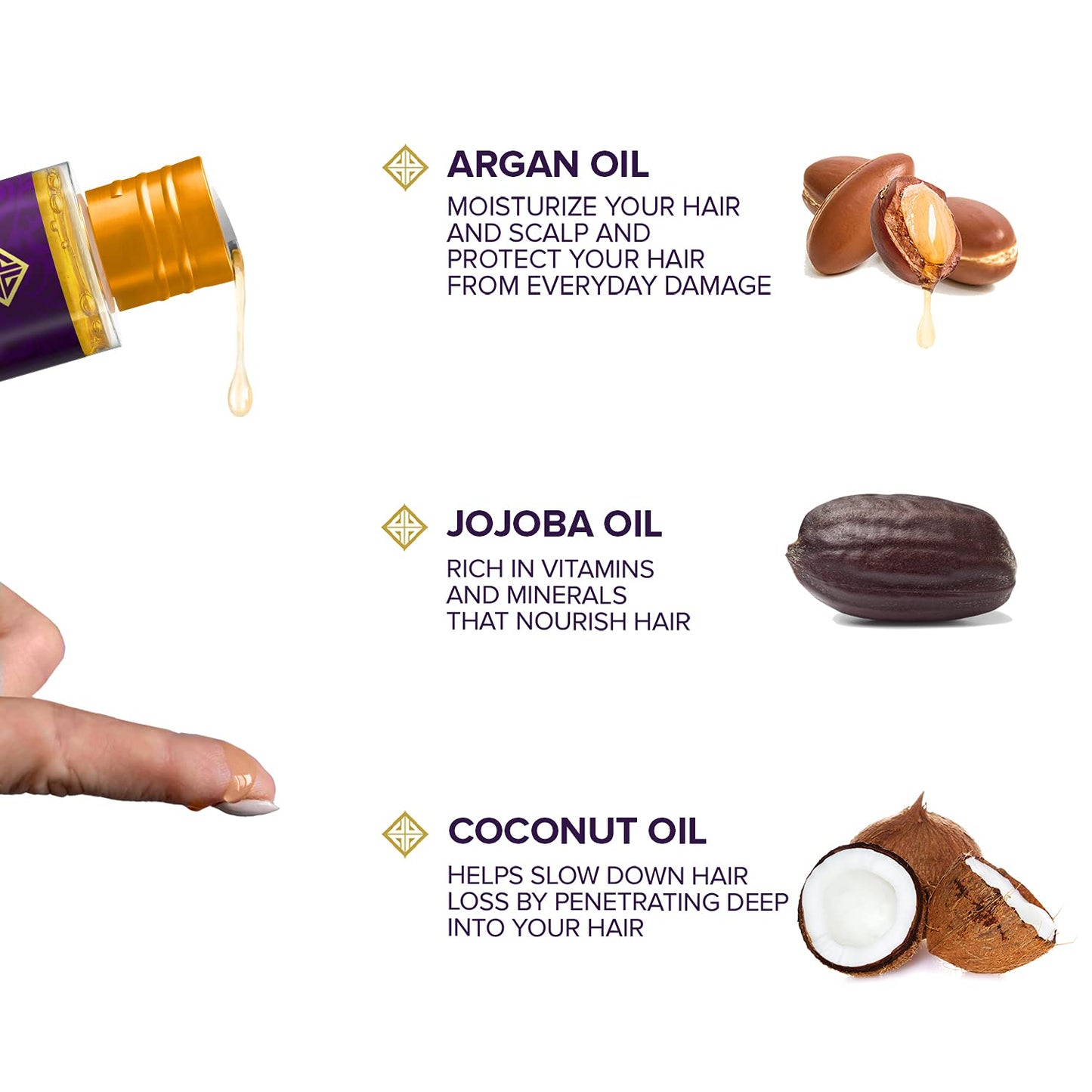 Argan Oil, 4 oz, Hair Oil Treatment for Dry Damaged Hair, Leave-in Conditioner, Hydrating, Strengthens, Natural, Cruelty Free