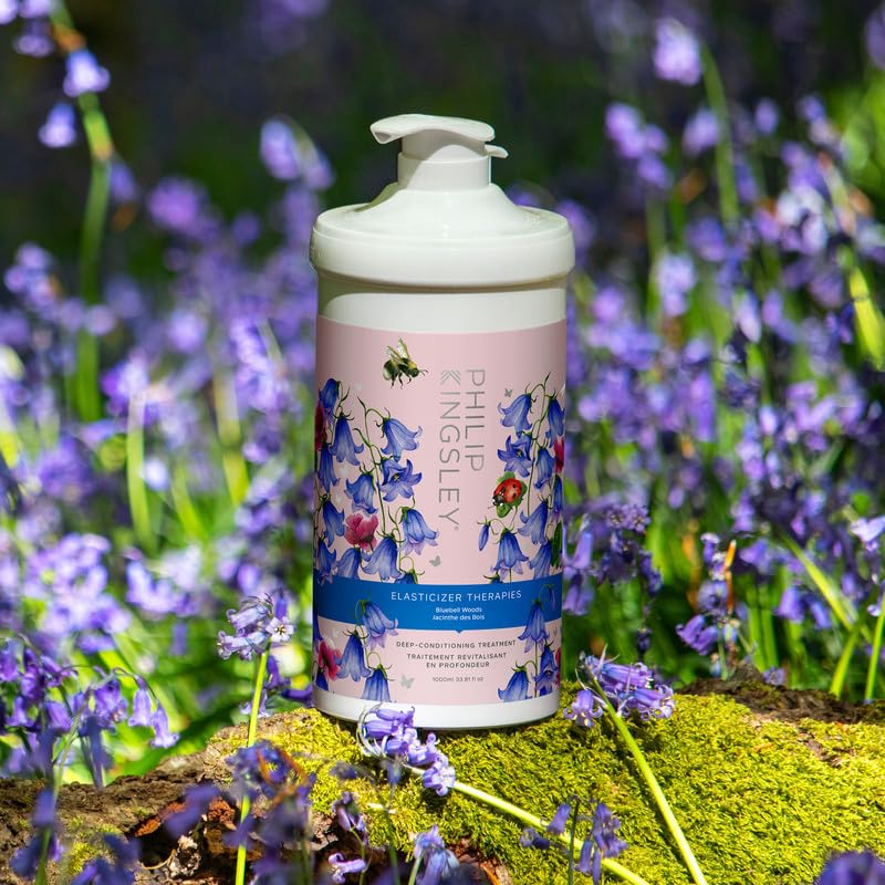 Elasticizer Therapies Bluebell Woods Deep-Conditioning Treatment Hair Mask Repair for Dry Damaged Curly Hair Hydrate Condition Strengthen Reduce Frizz Add Bounce Shine, 33.8 fl oz (1000ml)