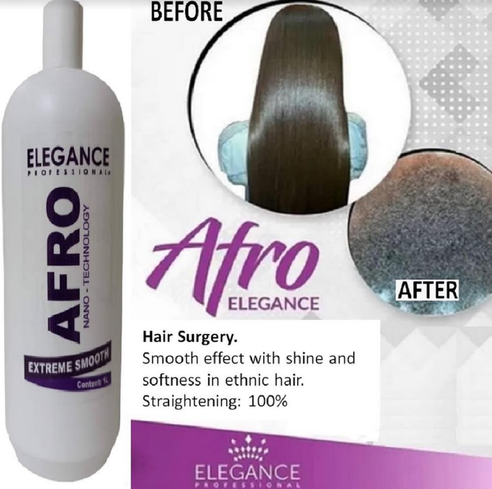 Elegance Professional Afro Surgery - Extreme Straightening Treatment for Wavy, Curly or Very Frizzy Hair - Ideal for Damaged Hair (1000ml or 33fl oz Only Surgery)