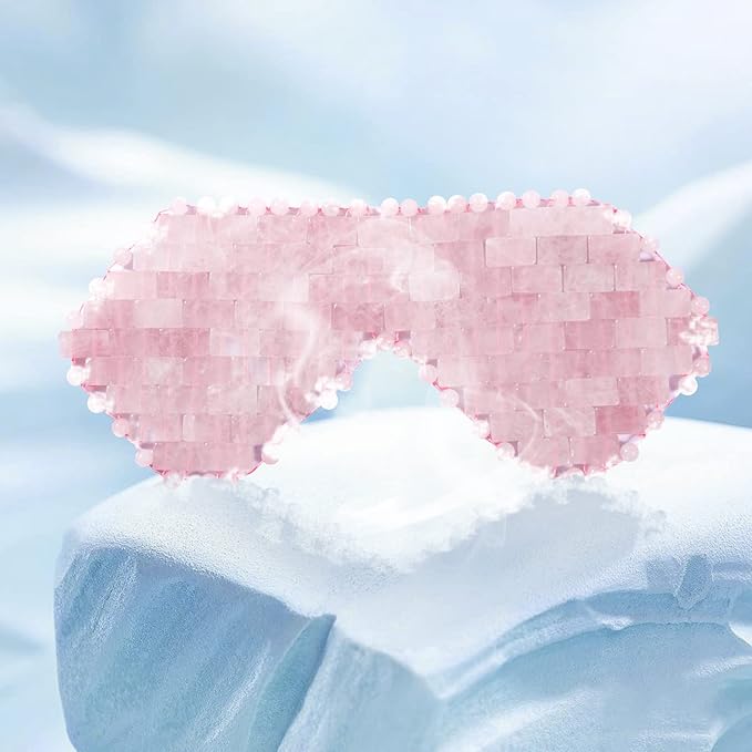 gemshan Rose Quartz Eye Mask & Amethyst Eye Mask Eliminate Wrinkles Puffiness Headache and Migraine Relief Mask