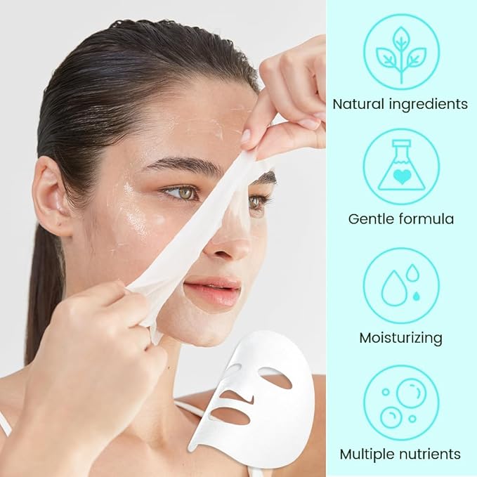 Pearl Face Masks Skincare,Facial Mask Skin Care Korean,Nourish,Deep Moisturizing,Atural Skin Care Spa Face Mask,Hydrating Smoothing Face Masks for Women Men,for All Skin Types 6 Pack