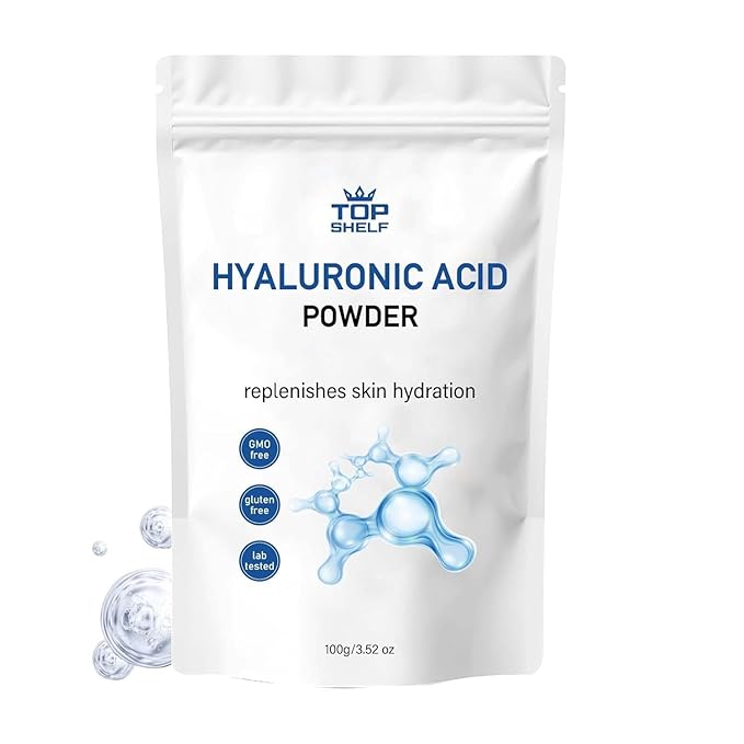Pure Hyaluronic Acid Powder (Low Molecular Weight) - Cosmetic Grade 100% Vegan, Water-Soluble HA for Face Serum, Anti-Aging Skin Care & DIY Serums