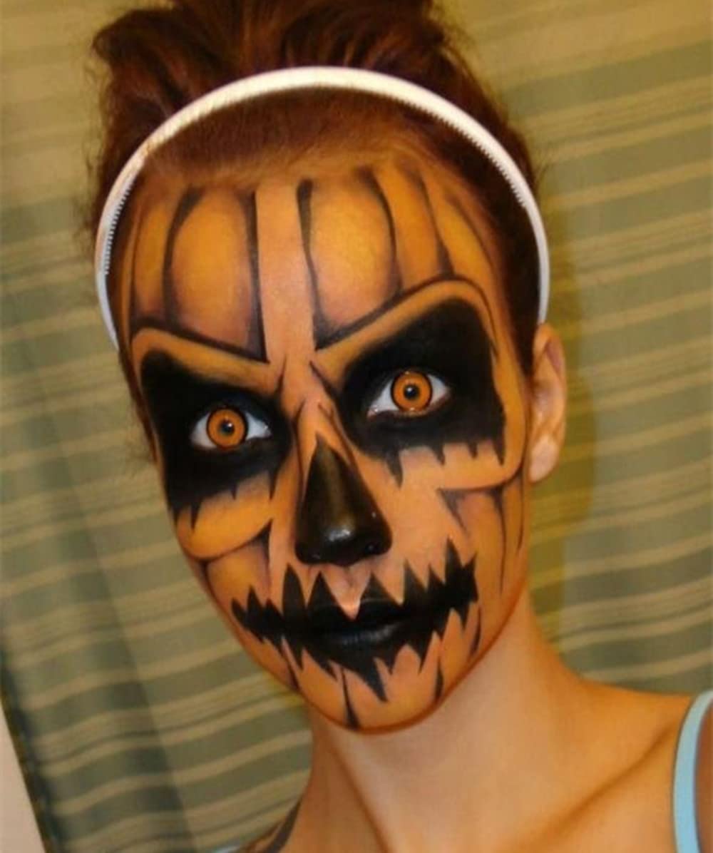 Mysense Orange Face Body Paint Stick, Eye Black for Baseball Softball Football Lacrosse, Cream Facepaint for Halloween Costume SFX Pumpkin Cosplay Makeup