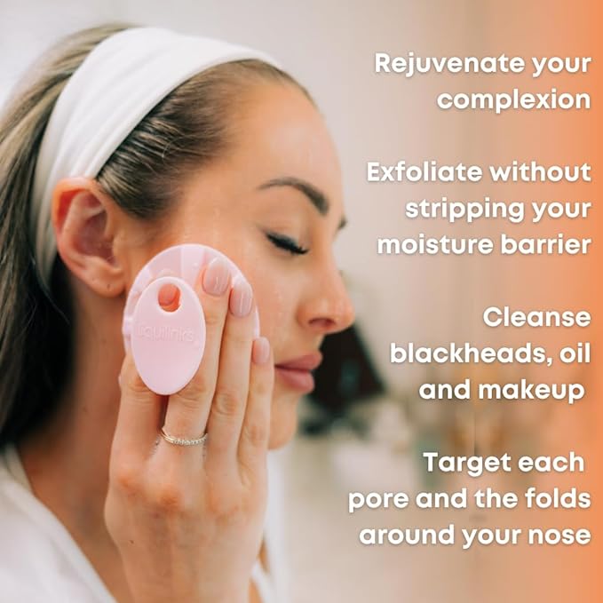 Skincare Essentials Bundle - Silicone Spa Accessories - Beauty Set for Teen Girls (Blush Pink LiquiBands and Face Buffer)