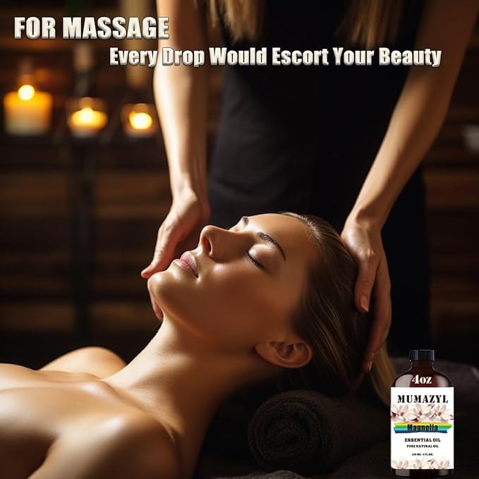 Magnolia Essential Oil, Magnolia Oil 4 Fl Oz 120ML for Diffuser Humidifier Yoga Cleaning DIY Candle Soap Making Essential Oils