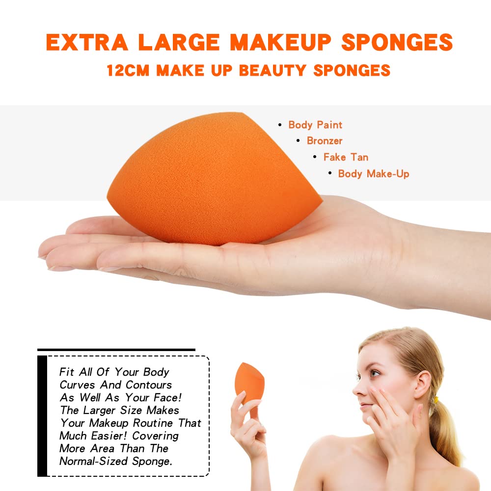 Large Beauty Blender-11cm Extra Large Make up Beauty Sponges Blender Xl,Oversized Beauty Blenders Bonus -1 Sponge Holders For Dry & Wet Use,Jumbo For Face,Body,Blush Cream,Foundation,Powder