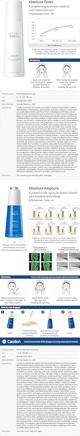 Absolute Skincare Set - Toner, Ampoule, Serum, Lotion, Eye-Complex, Nutrition Cream | Korean Skincare l Moisturizer