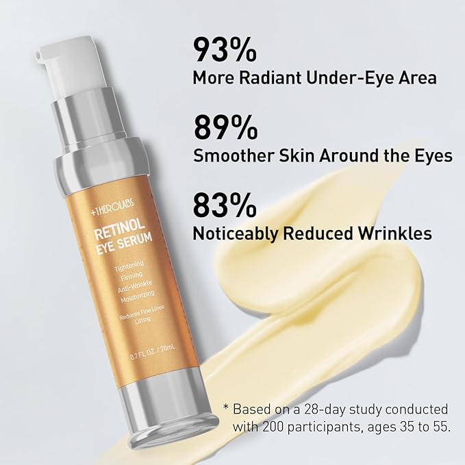 Retinol Eye Cream for Anti-Aging & Wrinkles - Firming & Repair Under Eye Serum with Retinol, Niacinamide, Hyaluronic Acid, Vitamin E & Bifida Ferment Lysate, 0.7 Fl Oz (Pack of 1)