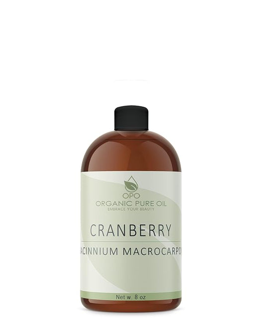 Organic Pure Oil Cranberry Seed Oil (8 fl oz) Pure & Unrefined, Cold Pressed, Raw, Non-GMO for Skin, Hair, Moisturizing & Hydrating