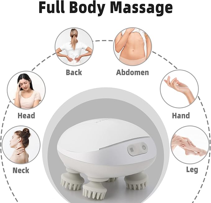 MOUNTRAX 5 in 1 Electric Scalp Massager, Portable Heated Head Hair Massager with 88 Kneading Nodes, 2 Massage Styles, 3 Speed Modes for Hair Growth, Stress Relief and Deep Clean, Gifts for Women Men