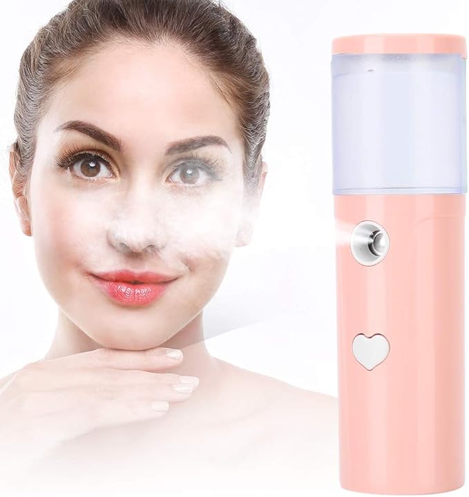 Nano Facial Steamer,20ml Nano Face Mister USB Rechargeable Handheld Portable Face Hydration Sprayer Hydrating Face Sprayer for Home Facial Warm Mist Humidifier Steamer ()