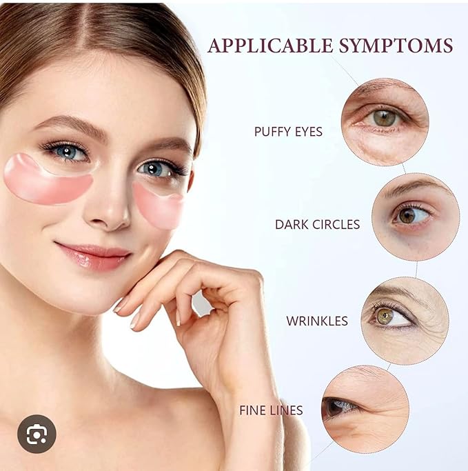 Under Eye Bags Treatment, Rose Eye Mask, Eye Treatment Mask, For Moisturizing,Revitalizing, Lift & Firm, Anti- Dark Circle, Depuffing. Cruety-Free. (60 Pieces)