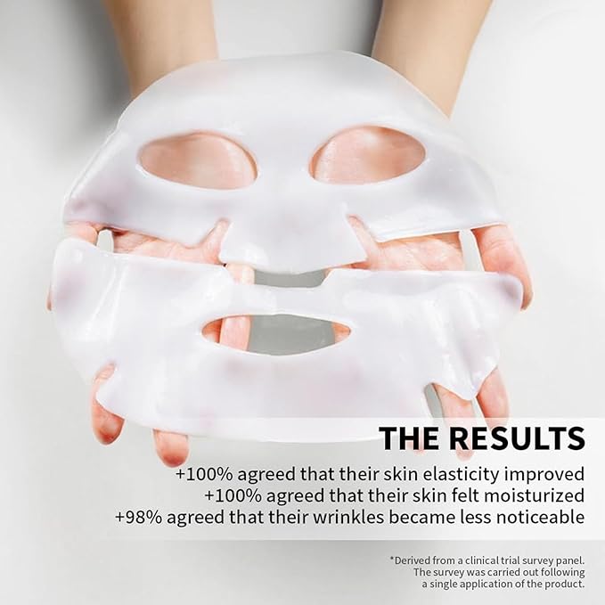 4 Pack Deep Collagen Overnight Mask,Bio-Collagen Real Deep Mask, Skinqueen Korean Collagen Films Deep Collagen Anti Wrinkle Firming Lifting Face Mask