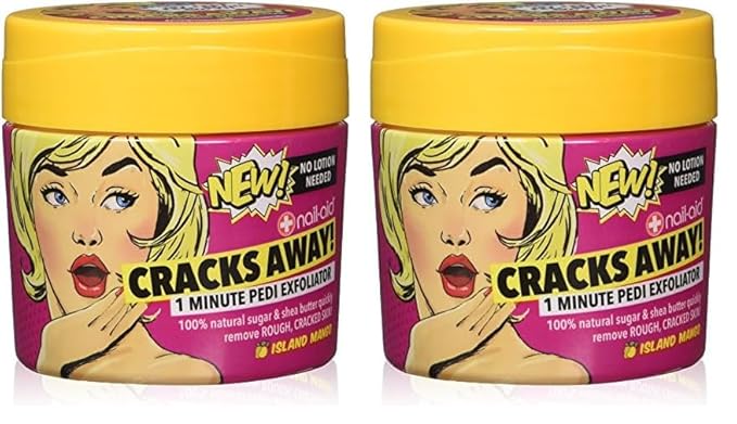 NAIL-AID Cracks Away 1 Minute Pedi Exfoliator, Clear, Mango, 7.0 Fluid Ounce (Pack of 2)