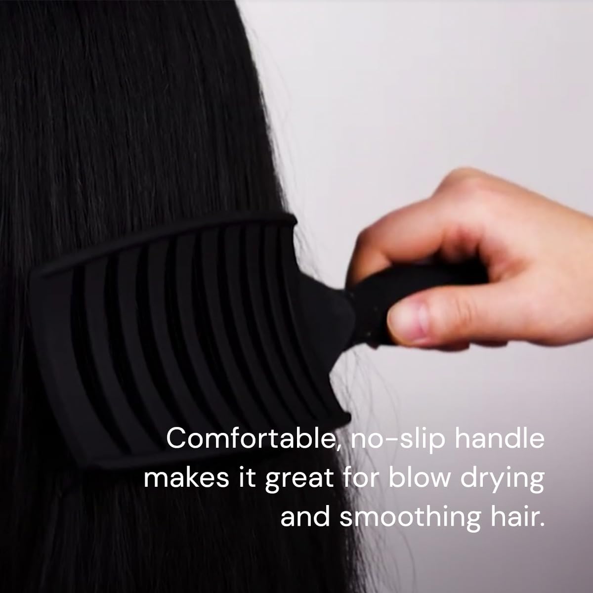 L'ANGE HAIR Siena Wide Curved Vented Detangle Brush | Nylon Bristles | Best for Tangles and Knots | Ideal for Men and Women | Vented for Airflow | Black