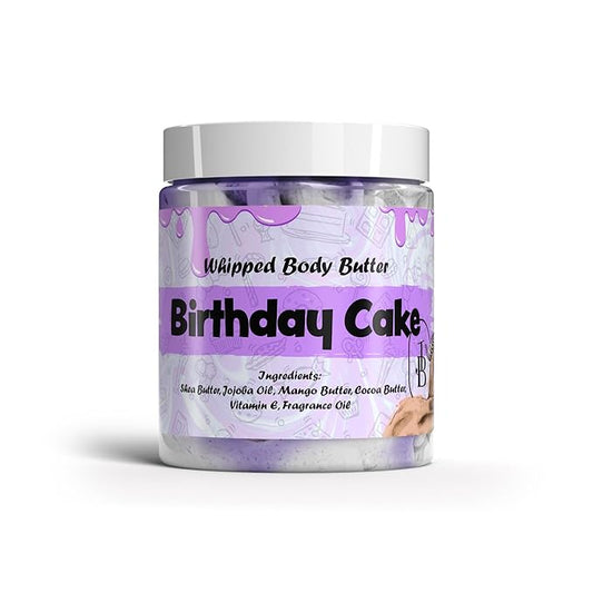 Birthday Cake Whipped Body Butter 8oz. With Shea Butter Mango Butter Cocoa Butter Creamy Natural Smooth Long-lasting Intense Moisturizer