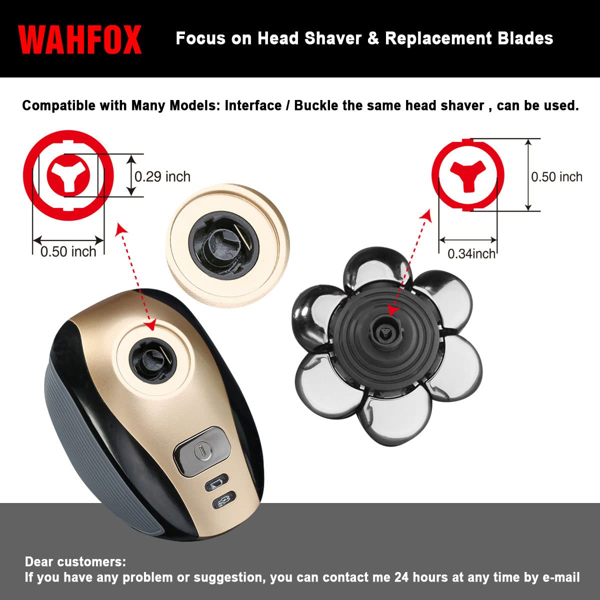 Universal 7 Blades Head Shaver Replacement Heads Compatible with Wyklaus SHPAVVER shaver Many Main Brands Electric Shaver Razor Bald Men Head Shaver Blades