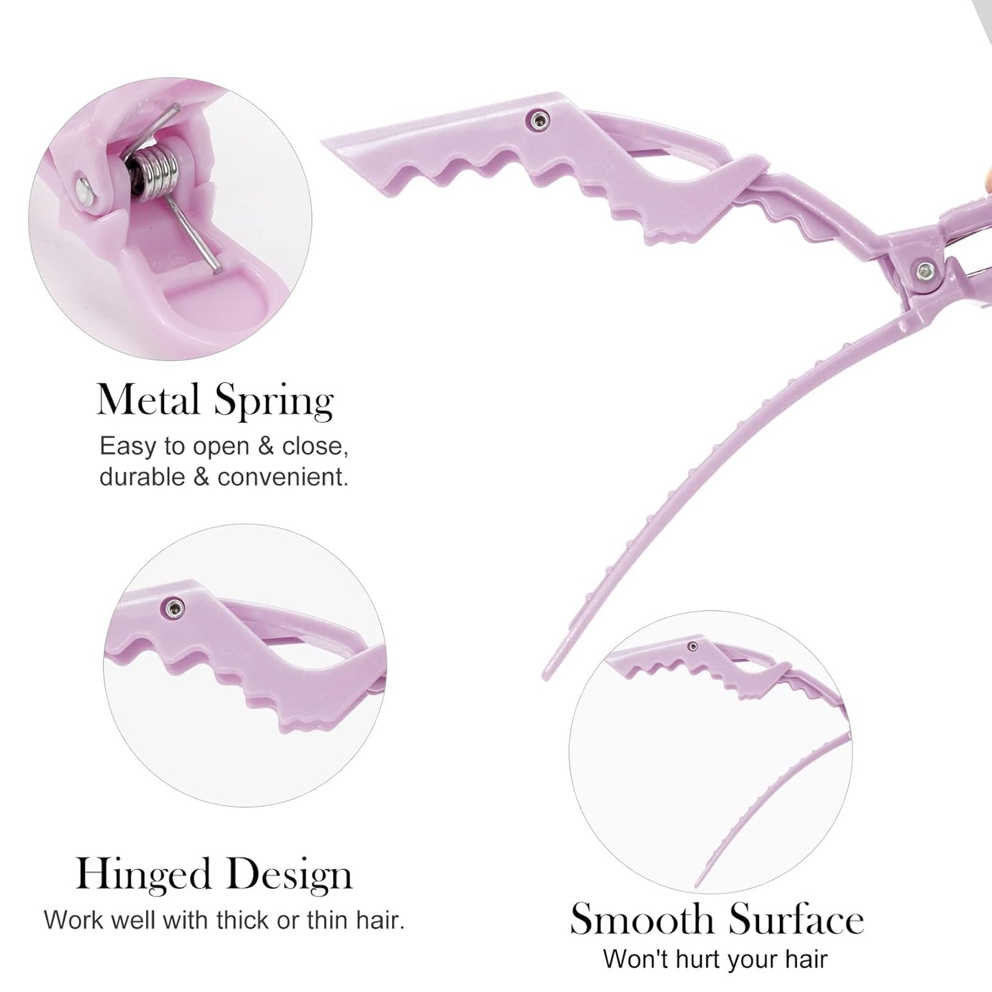 Ondder 14 Pcs Purple Alligator Hair Clips for Styling Sectioning Larger Salon Pro Barber Hair Clips for Coloring Cutting Big Alligator Clips for Hair Styling Accessories for Women Men