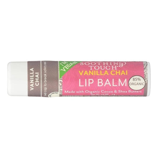 Soothing Touch, Lip Balm, Vegan, Vanl Chai, 12 in a case Net WT.25 OZ (7g)