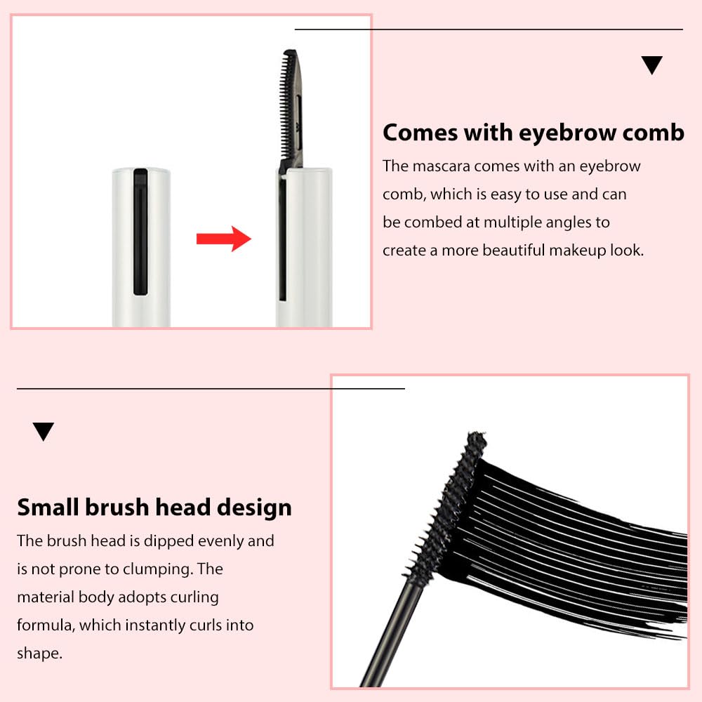 Colored Mascara for Eyelashes with Comb Set,Colorful Waterproof Mascara Long lasting Charming Voluminous for Women Cruelty Free Vegan Eye Makeup (C-1Pc 01#black, C)