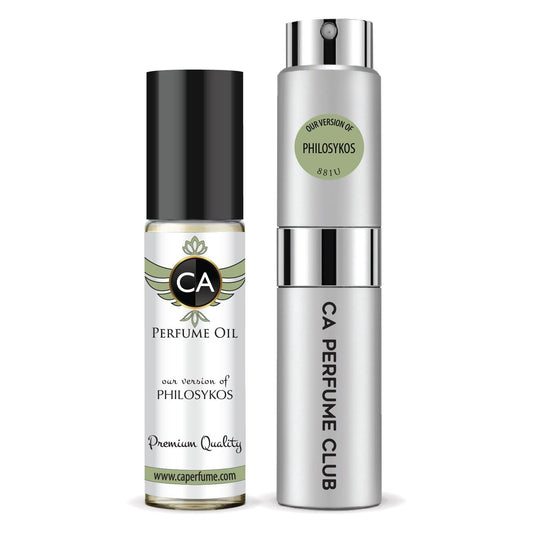 CA Perfume Duo Impression of Philosykos For Women And Men Perfume Layering Set Long Lasting Travel Size EDP + Body Oil Roll-On Bottle 0.27 Fl Oz+0.33 Fl Oz