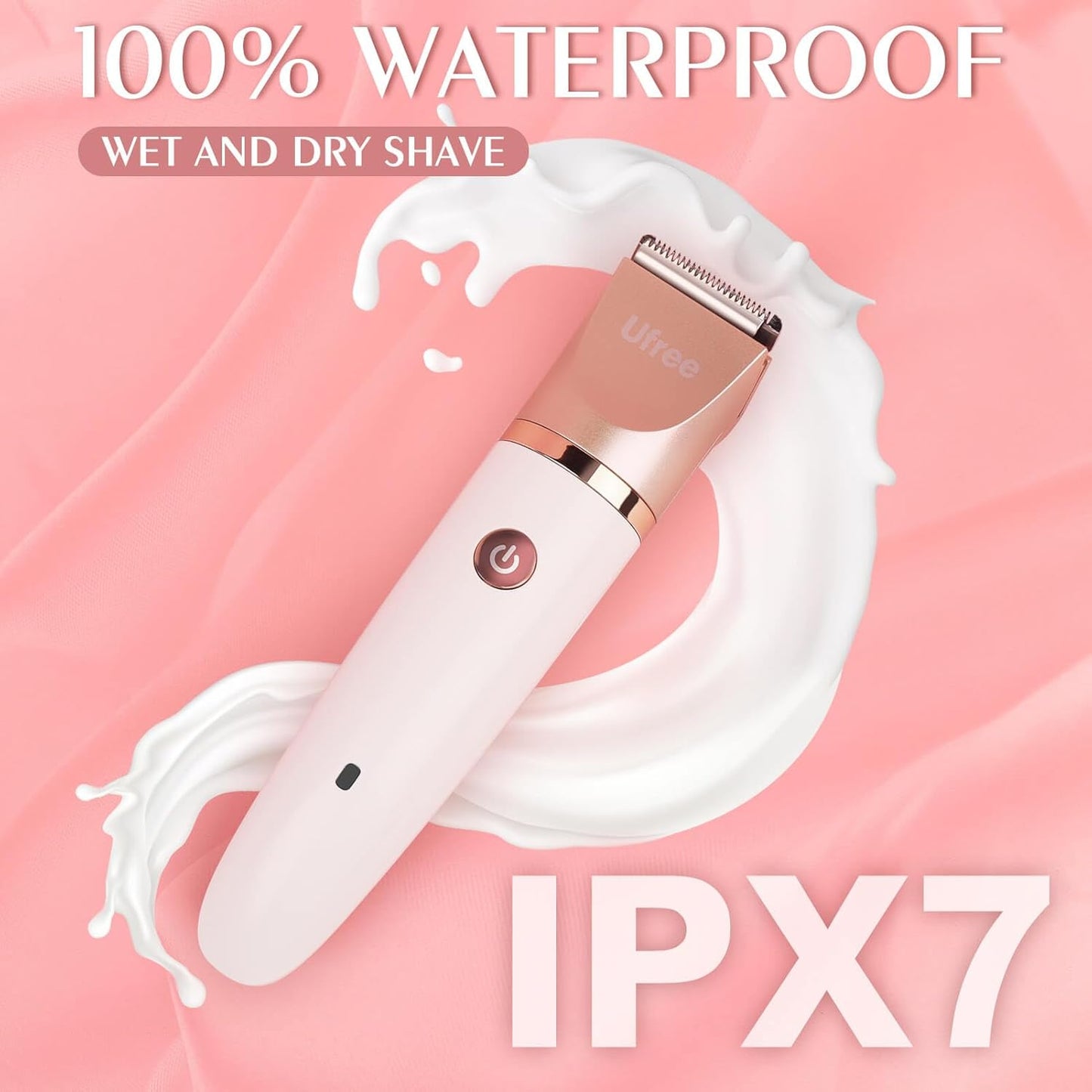 Ufree Electric Shaver Razors for Women Pubic Hair, Bikini Trimmer for Face and Body Hair, Wet & Dry Use Groomer, Hair Trimmer, Birthday Gifts for Women, Gold