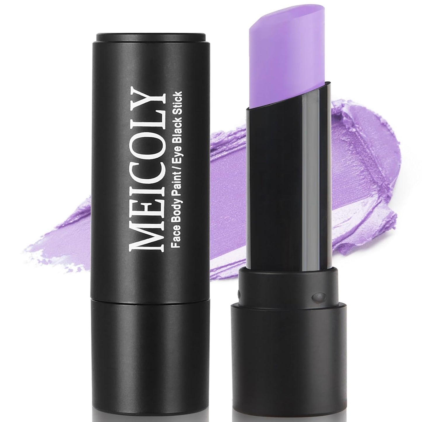 MEICOLY Light Purple Face Body Paint Stick for Halloween SFX Ursula Cosplay Makeup,Lavender Violet Lilac Pale Purple Face Paint,Waterproof Eye Black Stick for Baseball Softball Football Lacrosse
