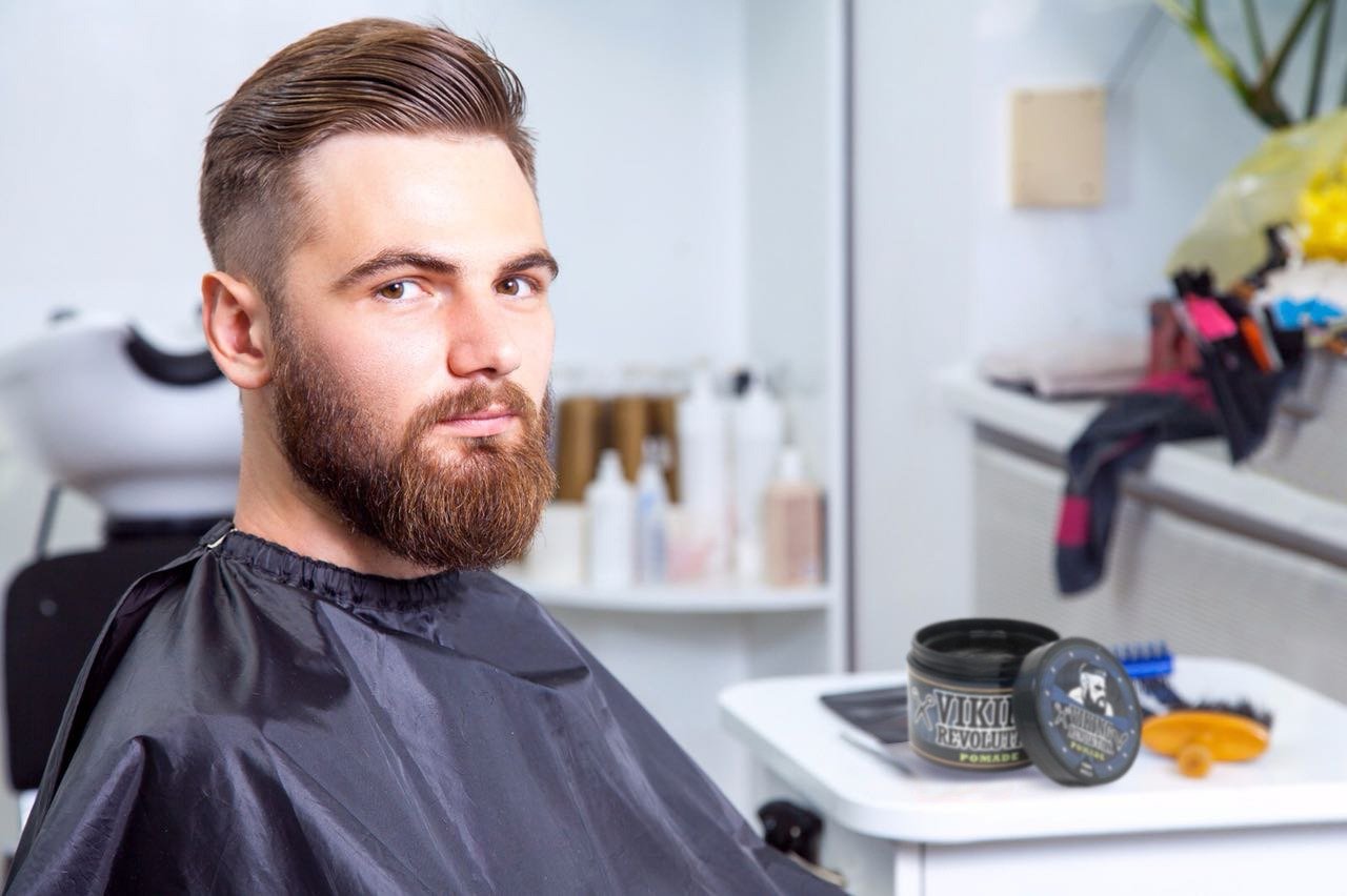 Viking Revolution Pomade for Men 4oz - Firm Strong Hold & High Shine for Classic Styling - Water Based & Easy to Wash Out (2 Pack)