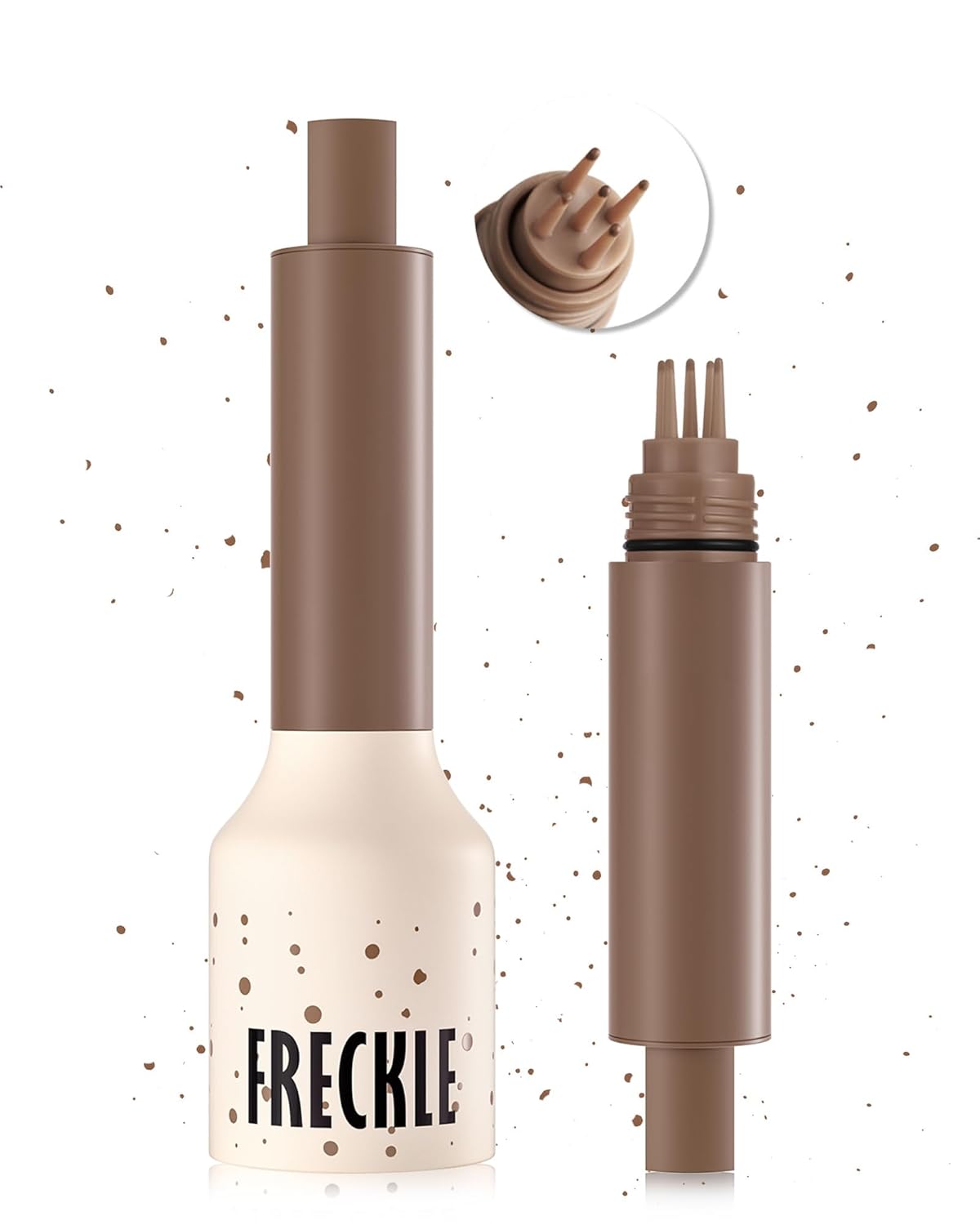 Freckle Stamp Cushion, Vivid Natural Faux Freckles Pen, Long Lasting Waterproof Quick Dry Lifelike Fake Freckle Stamp Pencil, Get Sun-kissed Stars Makeup in One Press, Makeup Gift for Women Girl-04