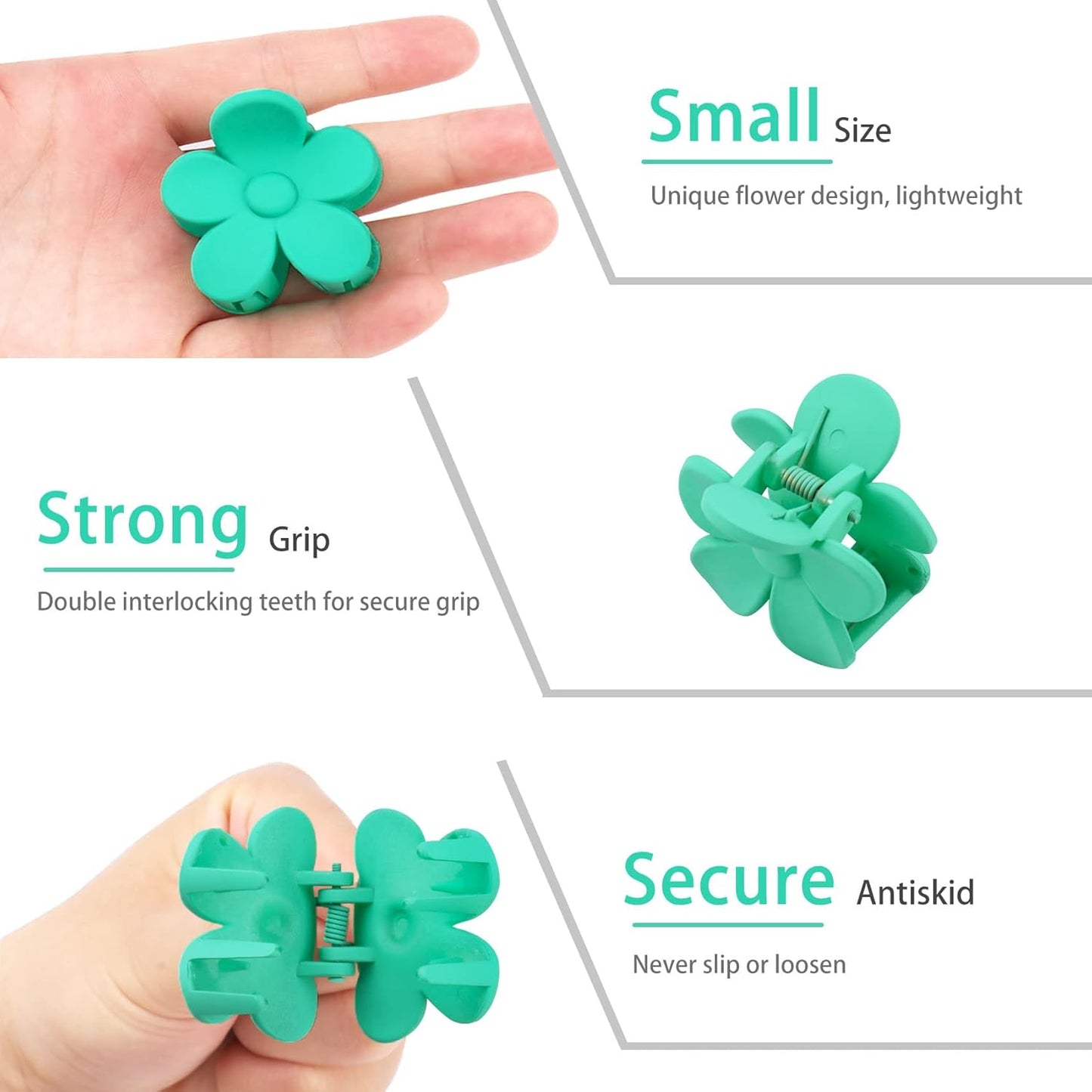 15 PCS Small Flower Hair Claw Clips 1.49 Inch Jaw Clips for Women Girls Nonslip Strong Hold Hair Accessories