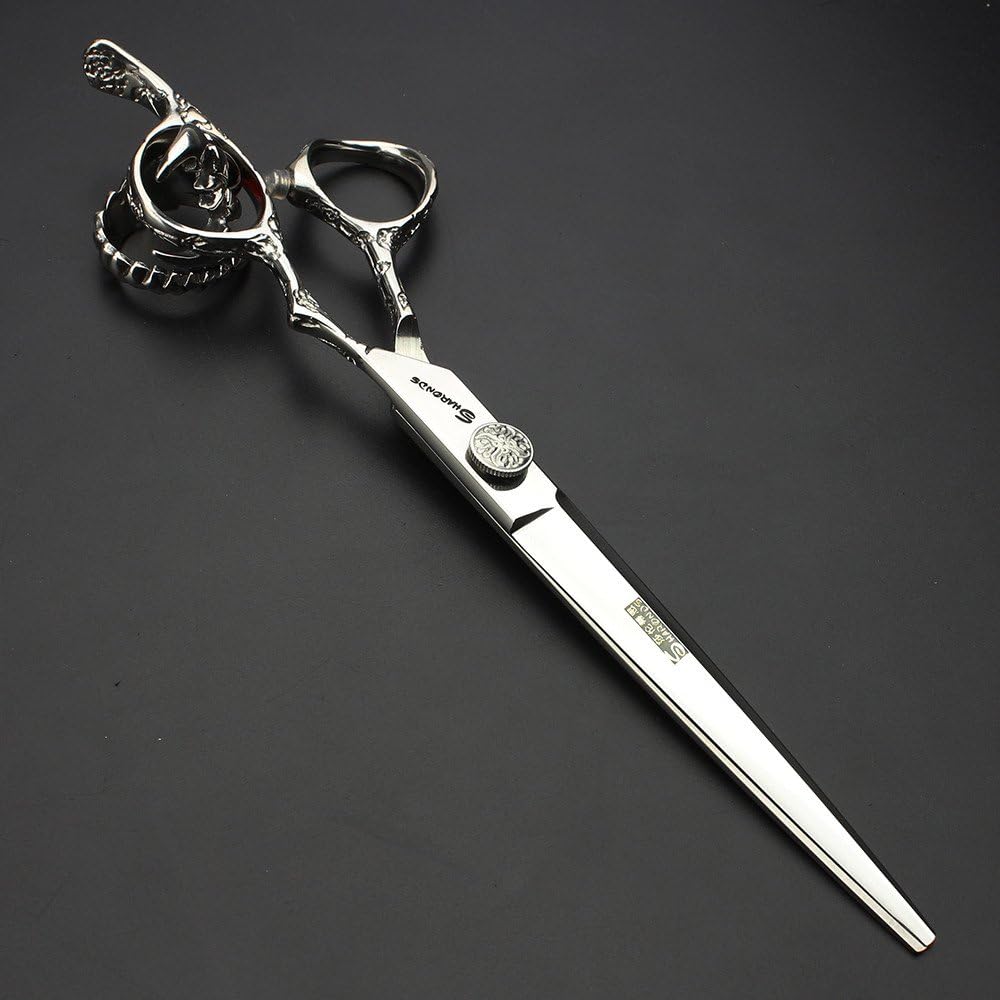 6/7-Inch Professional Hair Scissors Haircut Rose Pattern Hair Scissors Styling Tools Japanese Stainless Steel Scissor Set (7-in cutting scissors)