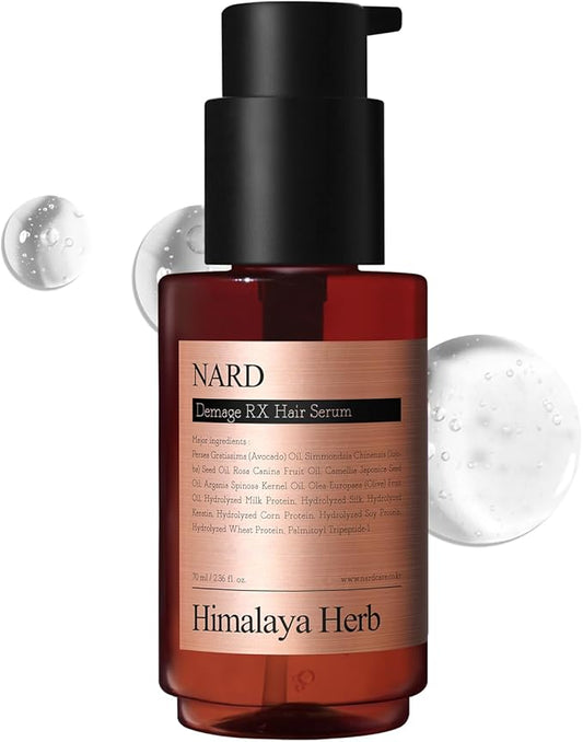 NARD RX Hair Serum 2.36 oz - Silky, and Smoothness (Containing Amino Acids, Protein, Keratin, Silk, 11 Peptides, Vitamin E, and 6 Oils) Leave in Conditioner - for Damaged Hair