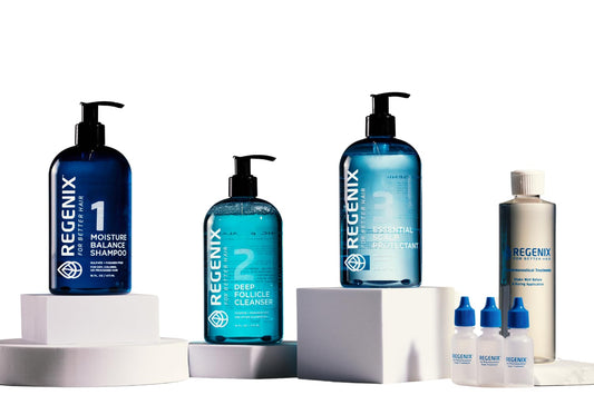 Regenix Starter Kit for Thinning Hair and Dry Scalp | Moisture Balance Shampoo, Deep Follicle Cleanser, Essential Scalp Protectant, Personalized Treatments | Natural Hair and Scalp Care System