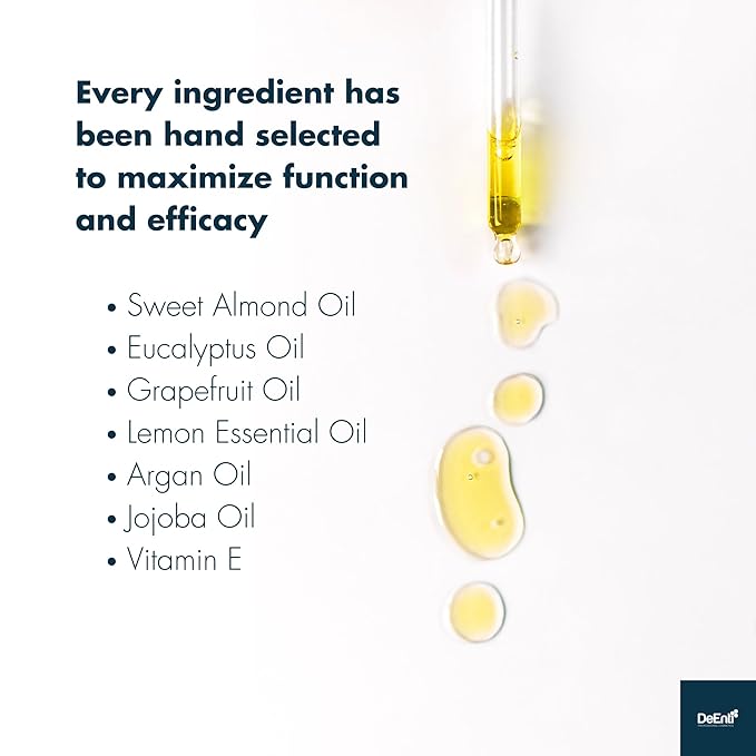 DeEnti Cuticle Oil, Jojoba Oil for Nails, 2oz Hydrating Cuticle Nail Oils, Lush Lemon Scented Cuticles Repair, Vitamin E Nail Supplies, Professional Salon Quality Manicure Supplies