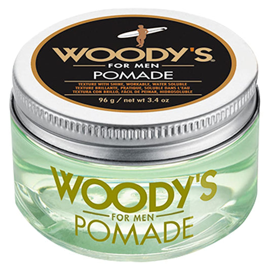 Woody's Hair Clay Pomade for Men - Matte Finish, Medium Hold, Water-Soluble Styling Gel for Men’s Hair - Strong Hold Pomade for Textured Looks, 3.4 oz