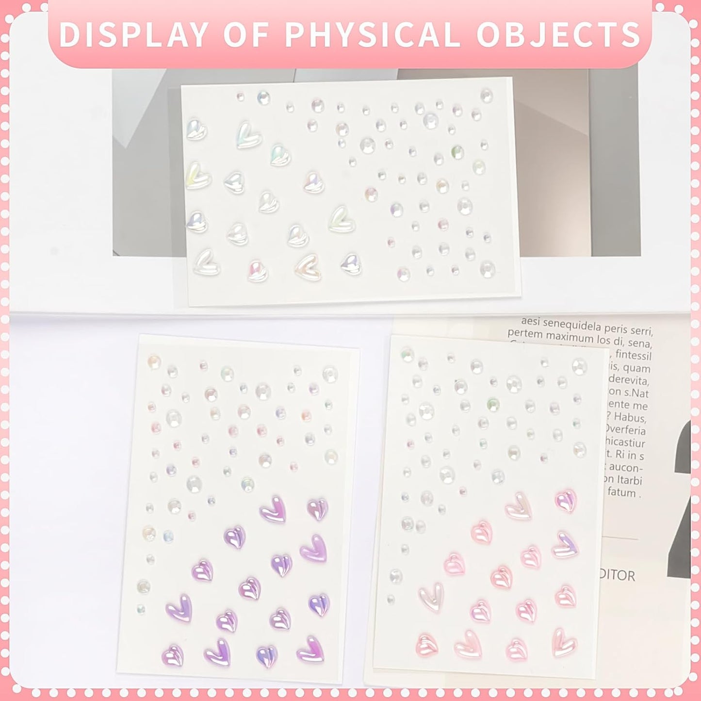 Heart Rhinestone Tattoo Stickers for Makeup, V Heart Shape Face Eye Gems, Self Adhesive Face Jewelry with Clear Pink Purple, Cute Love Face Stickers, Birthday Rave Concert Party Supplies