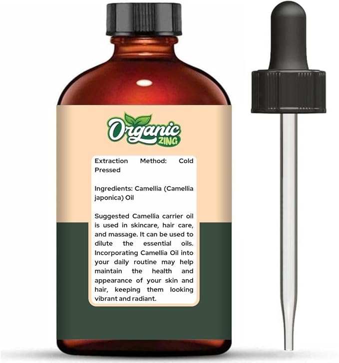 Camellia (Camellia Japonica) Oil | Pure & Natural Carrier Oil for Skincare, Hair Care & Massage - 118ml/3.99fl oz