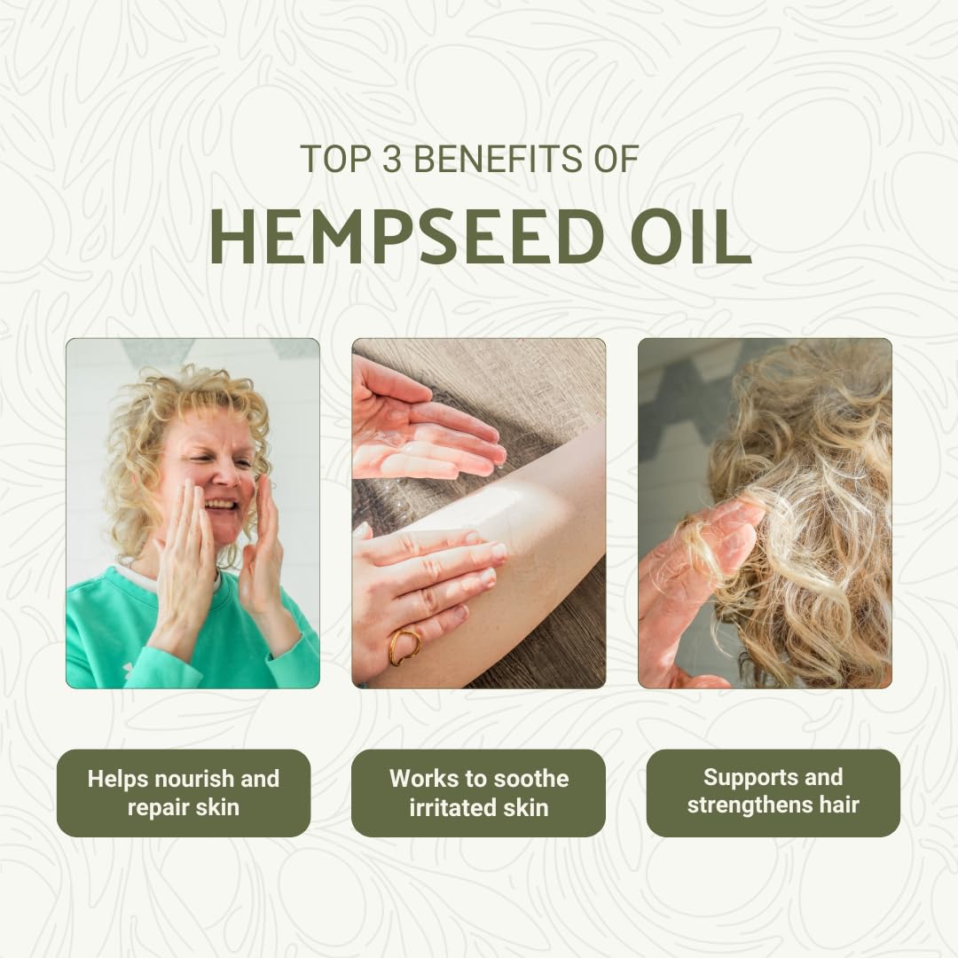 Hemp Seed Oil Direct from Canada - Hemp Seed Oil for Hair, Skin, Body - 16oz