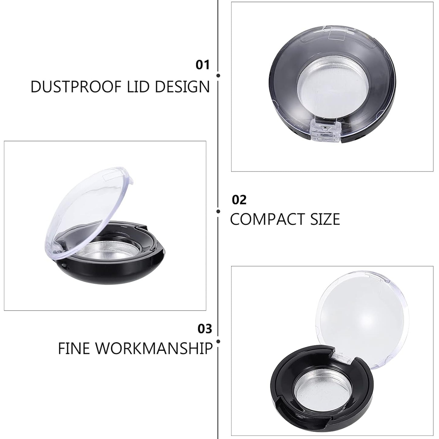 8cs Eye Shadow Blank Empty Blush Case Eyeshadow Case DIY Makeup Empty Eyeshadow Blusher Case Eyeshadow Palette Pans Makeup Brishes Makeup Pallet Mini Box Plastic Travel With Cover